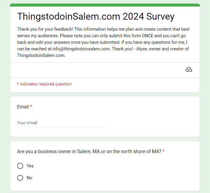 things to do in salem 2024 survey